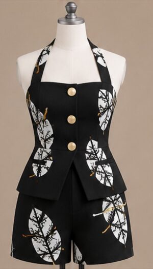 Halter neck shorts set